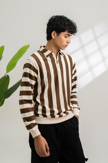 Brown Stripe Zipper